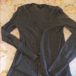 Gray button-down cardigan